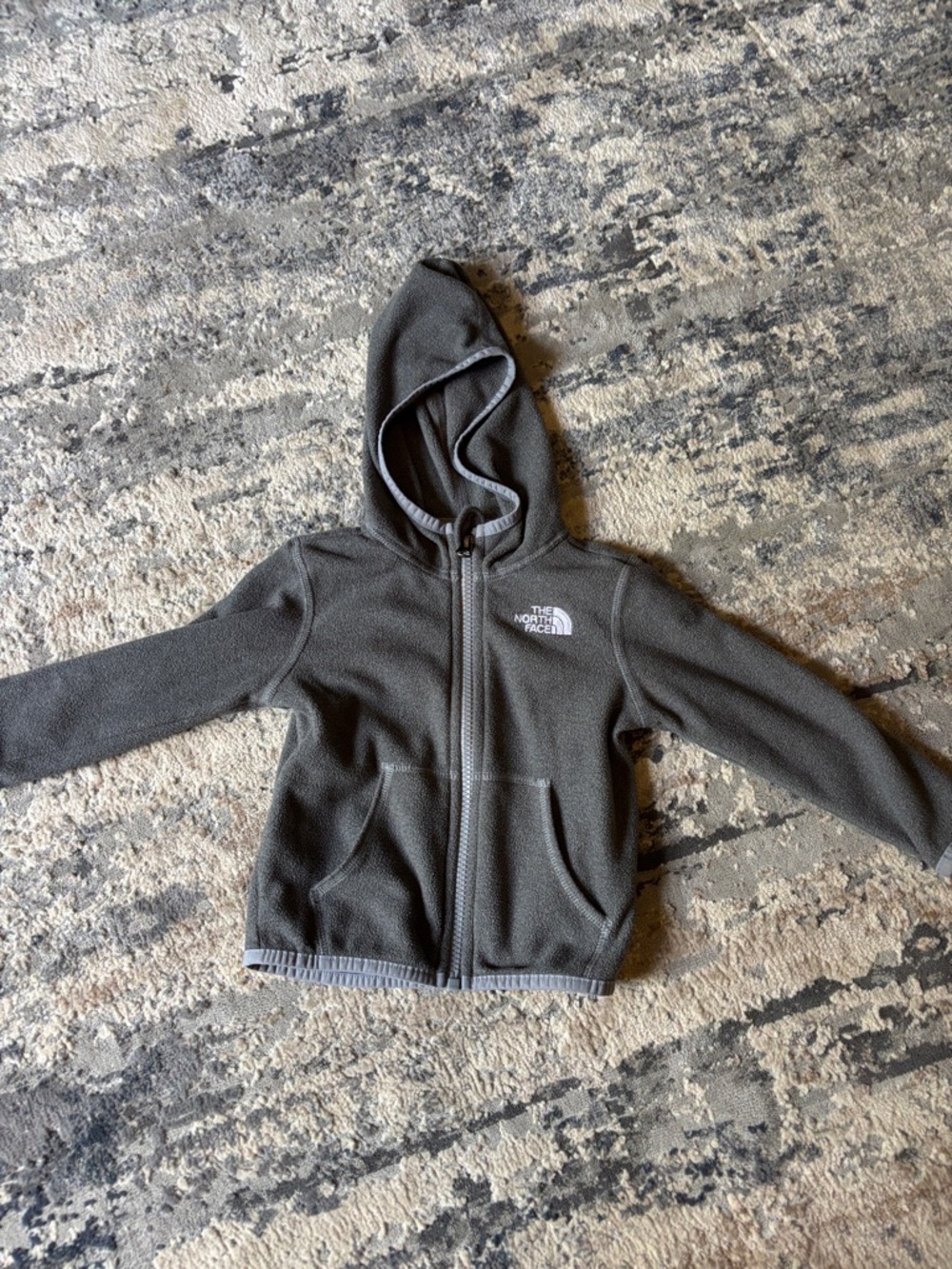 The North Face Kids Hooded Fleece Jacket - Dark Gray